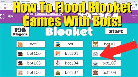 The program can not only flood bots into an ongoing Blooket session, but it can also provide you with a variety of useful hacks like endless food, chest ESP, and more. . Blooket flood bots